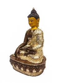 [shakyamuni Buddha], Buddhist Handmade Statue, [silver And Chocolate Oxidized], [painted Face], [high Quality]