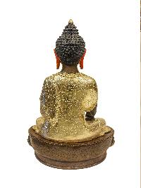 [shakyamuni Buddha], Buddhist Handmade Statue, [silver And Chocolate Oxidized], [painted Face], [high Quality]