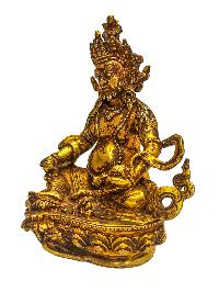 [yellow Jambhala], Buddhist Handmade Statue, [gold Plated], [antique Finishing]