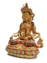 [aparimita], Buddhist Handmade Statue, [face Painted], [stone Setting] And [gold Plated]