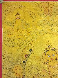 [yellow Jambhala], Buddhist Traditional Painting, Hand Painted, [real Gold]