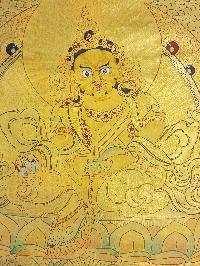 [yellow Jambhala], Buddhist Traditional Painting, Hand Painted, [real Gold]