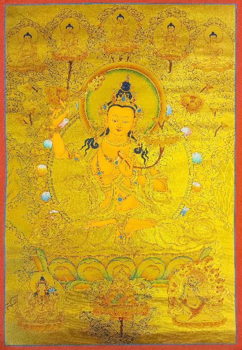 [manjushree], Buddhist Traditional Painting, Hand Painted, [real Gold]