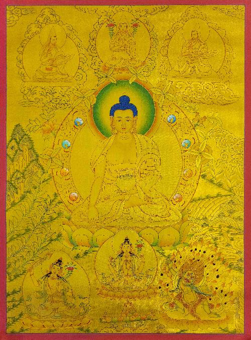 [shakyamuni Buddha], Buddhist Traditional Painting, Hand Painted, [real Gold]