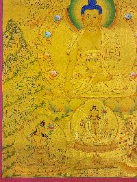 [shakyamuni Buddha], Buddhist Traditional Painting, Hand Painted, [real Gold]