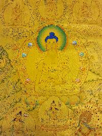 [shakyamuni Buddha], Buddhist Traditional Painting, Hand Painted, [real Gold]