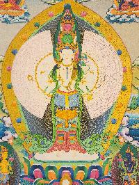 [sahasrabhuja Avalokitesvara], Buddhist Traditional Painting, Hand Painted, [real Gold]