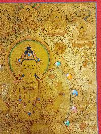 [chenrezig], Buddhist Traditional Painting, Hand Painted, [real Gold]