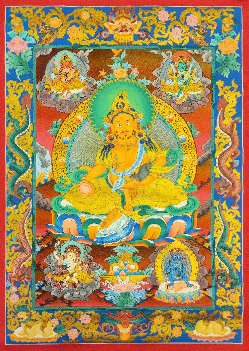 [five Jambhala], Buddhist Traditional Painting, Hand Painted, [real Gold]