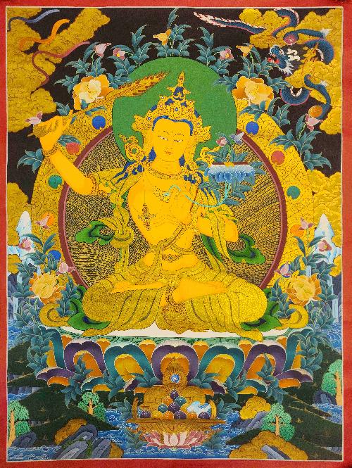 [manjushree], Buddhist Traditional Painting, Hand Painted, [real Gold]