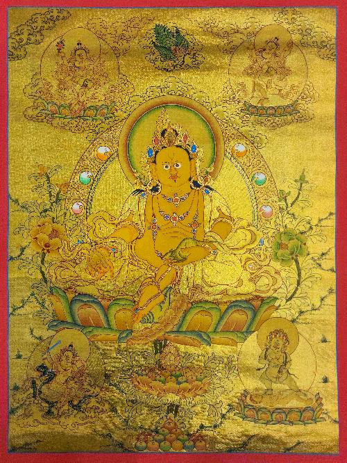 [yellow Jambhala], Buddhist Traditional Painting, Hand Painted, [real Gold]