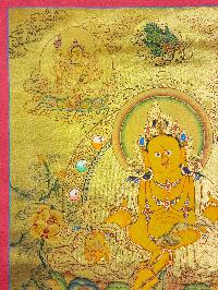 [yellow Jambhala], Buddhist Traditional Painting, Hand Painted, [real Gold]