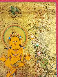 [yellow Jambhala], Buddhist Traditional Painting, Hand Painted, [real Gold]