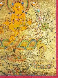 [yellow Jambhala], Buddhist Traditional Painting, Hand Painted, [real Gold]