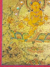 [yellow Jambhala], Buddhist Traditional Painting, Hand Painted, [real Gold]