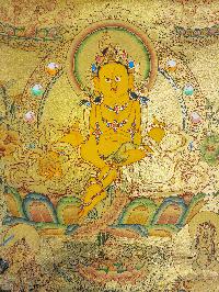 [yellow Jambhala], Buddhist Traditional Painting, Hand Painted, [real Gold]