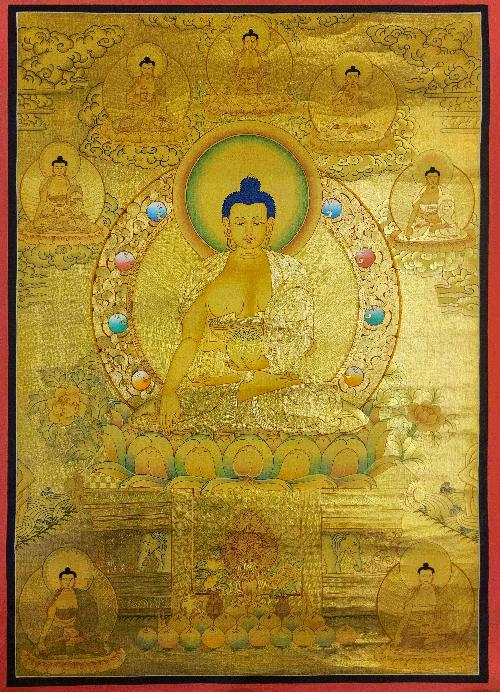 [shakyamuni Buddha], Buddhist Traditional Painting, Hand Painted, [real Gold]