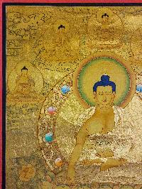 [shakyamuni Buddha], Buddhist Traditional Painting, Hand Painted, [real Gold]