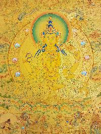 [chenrezig], Buddhist Traditional Painting, Hand Painted, [real Gold]