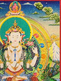 [chenrezig], Buddhist Traditional Painting, Hand Painted, [real Gold]