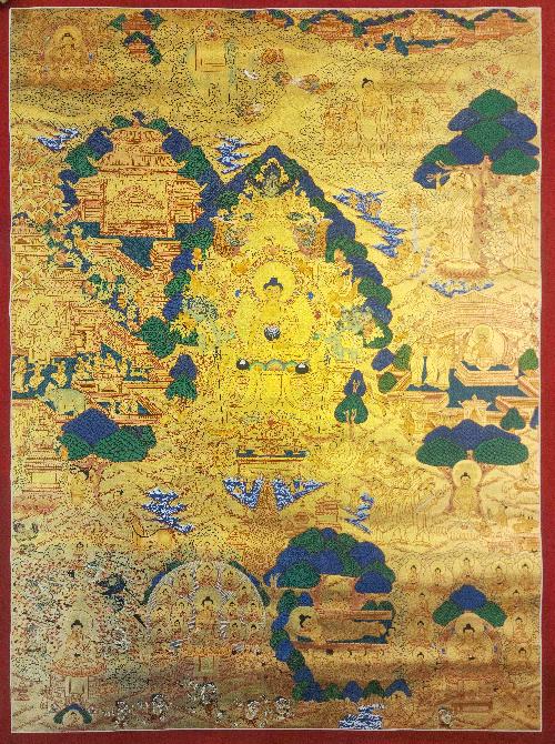 [buddha Life Story], Buddhist Traditional Painting, Hand Painted, [real Gold]