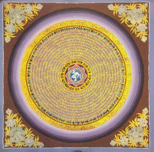 [mantra Mandala], Buddhist Traditional Painting, Hand Painted, [real Gold]