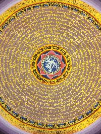 [mantra Mandala], Buddhist Traditional Painting, Hand Painted, [real Gold]