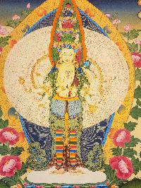 [sahasrabhuja Avalokitesvara], Buddhist Traditional Painting, Hand Painted, [real Gold]