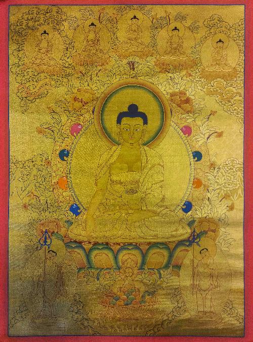 [shakyamuni Buddha], Buddhist Traditional Painting, Hand Painted, [real Gold]