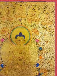 [shakyamuni Buddha], Buddhist Traditional Painting, Hand Painted, [real Gold]