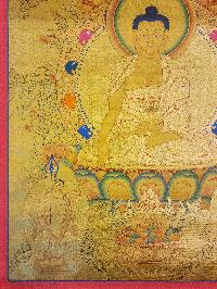 [shakyamuni Buddha], Buddhist Traditional Painting, Hand Painted, [real Gold]