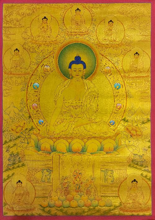 [shakyamuni Buddha], Buddhist Traditional Painting, Hand Painted, [real Gold]