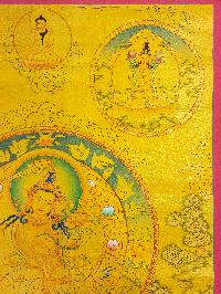 [five Dhyani Manjushri], Buddhist Traditional Painting, Hand Painted, [real Gold]