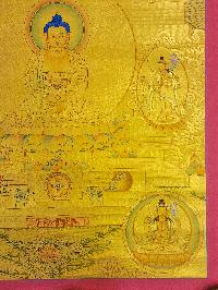 [amitabha Buddha], Buddhist Traditional Painting, Hand Painted, [real Gold]