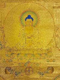 [amitabha Buddha], Buddhist Traditional Painting, Hand Painted, [real Gold]