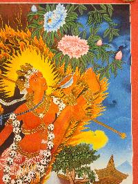 [akash Yogini], Buddhist Traditional Painting, Hand Painted, [real Gold]