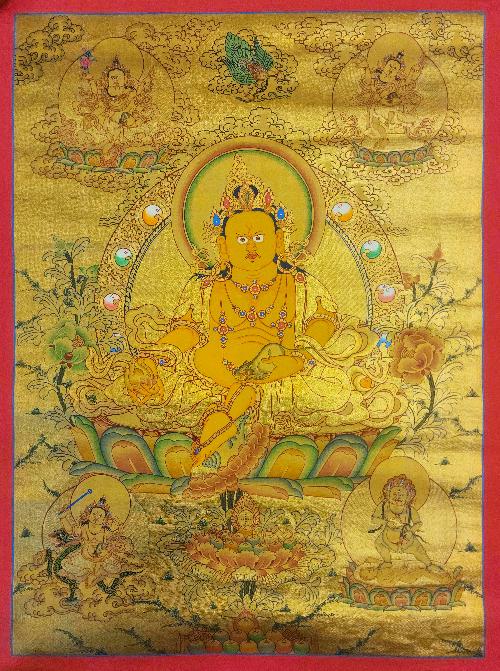 [five Jambhala], Buddhist Traditional Painting, Hand Painted, [real Gold]