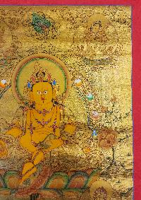 [five Jambhala], Buddhist Traditional Painting, Hand Painted, [real Gold]