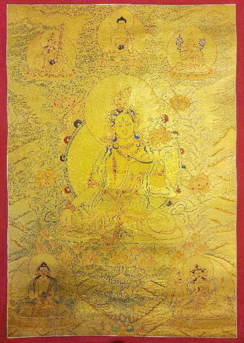 [white Tara], Buddhist Traditional Painting, Hand Painted, [real Gold]