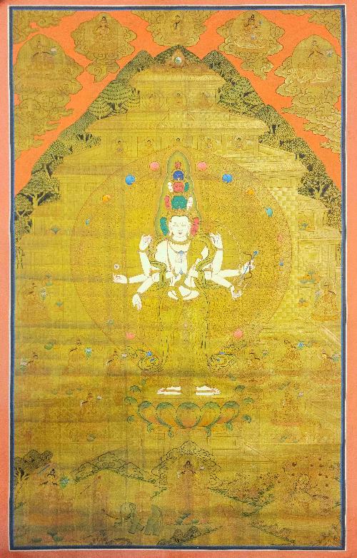 [sahasrabhuja Avalokitesvara], Buddhist Traditional Painting, Hand Painted, [real Gold]