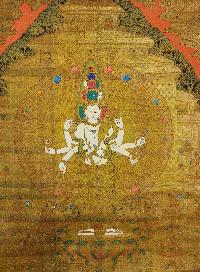 [sahasrabhuja Avalokitesvara], Buddhist Traditional Painting, Hand Painted, [real Gold]