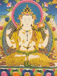 [chenrezig], Buddhist Traditional Painting, Hand Painted, [real Gold]