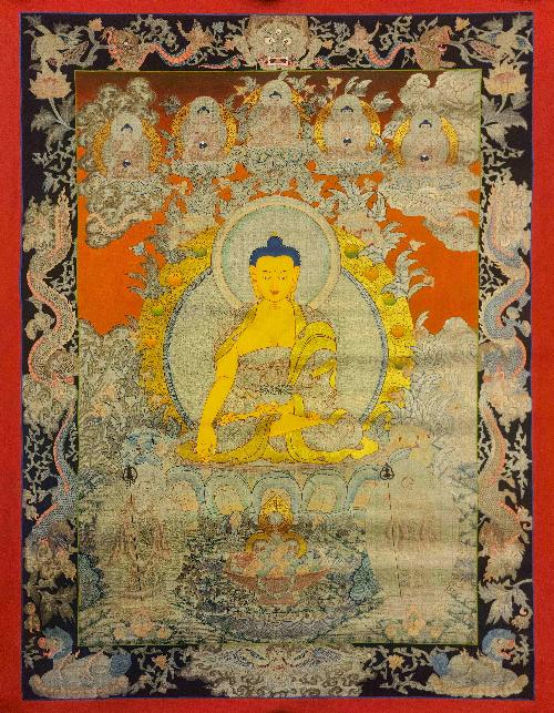 [shakyamuni Buddha], Buddhist Traditional Painting, Hand Painted, [real Gold]