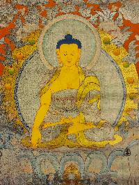 [shakyamuni Buddha], Buddhist Traditional Painting, Hand Painted, [real Gold]