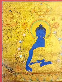 [medicine Buddha], Buddhist Traditional Painting, Hand Painted, [real Gold]