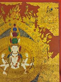 [sahasrabhuja Avalokitesvara], Buddhist Traditional Painting, Hand Painted, [real Gold]