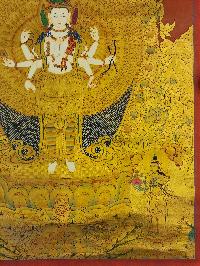 [sahasrabhuja Avalokitesvara], Buddhist Traditional Painting, Hand Painted, [real Gold]