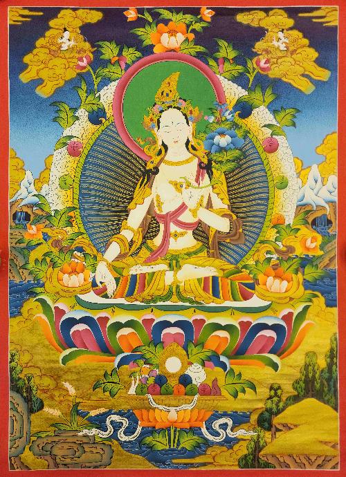 [white Tara], Buddhist Traditional Painting, Hand Painted, [real Gold]