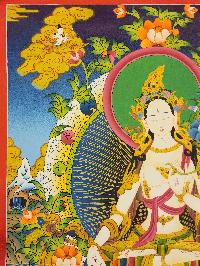 [white Tara], Buddhist Traditional Painting, Hand Painted, [real Gold]