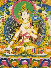 [white Tara], Buddhist Traditional Painting, Hand Painted, [real Gold]